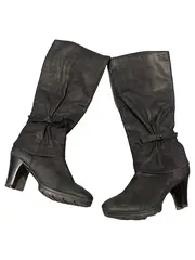 Vorschaubild 1 von Stiefel Damen Leder Schwarz Gr. 37 Elegant Blockabsatz