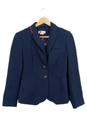 Vorschaubild 1 von Damen Blazer Gr. 38 Dunkelblau Business Jackett mit rotem Kragen