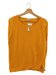 Vorschaubild 1 von Damen Langarmshirt Gr. 32/XS Gelb Baumwolle Casual Rippstrick