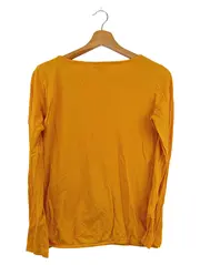 Vorschaubild 2 von Damen Langarmshirt Gr. 32/XS Gelb Baumwolle Casual Rippstrick