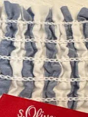 Vorschaubild 6 von Damen Off-Shoulder Bluse Gr. 34/XS Blau Weiß Gestreift Baumwolle