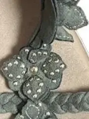 Vorschaubild 3 von Sandalen Damen Gr. 37 Oliv Casual mit Blumen Applikationen