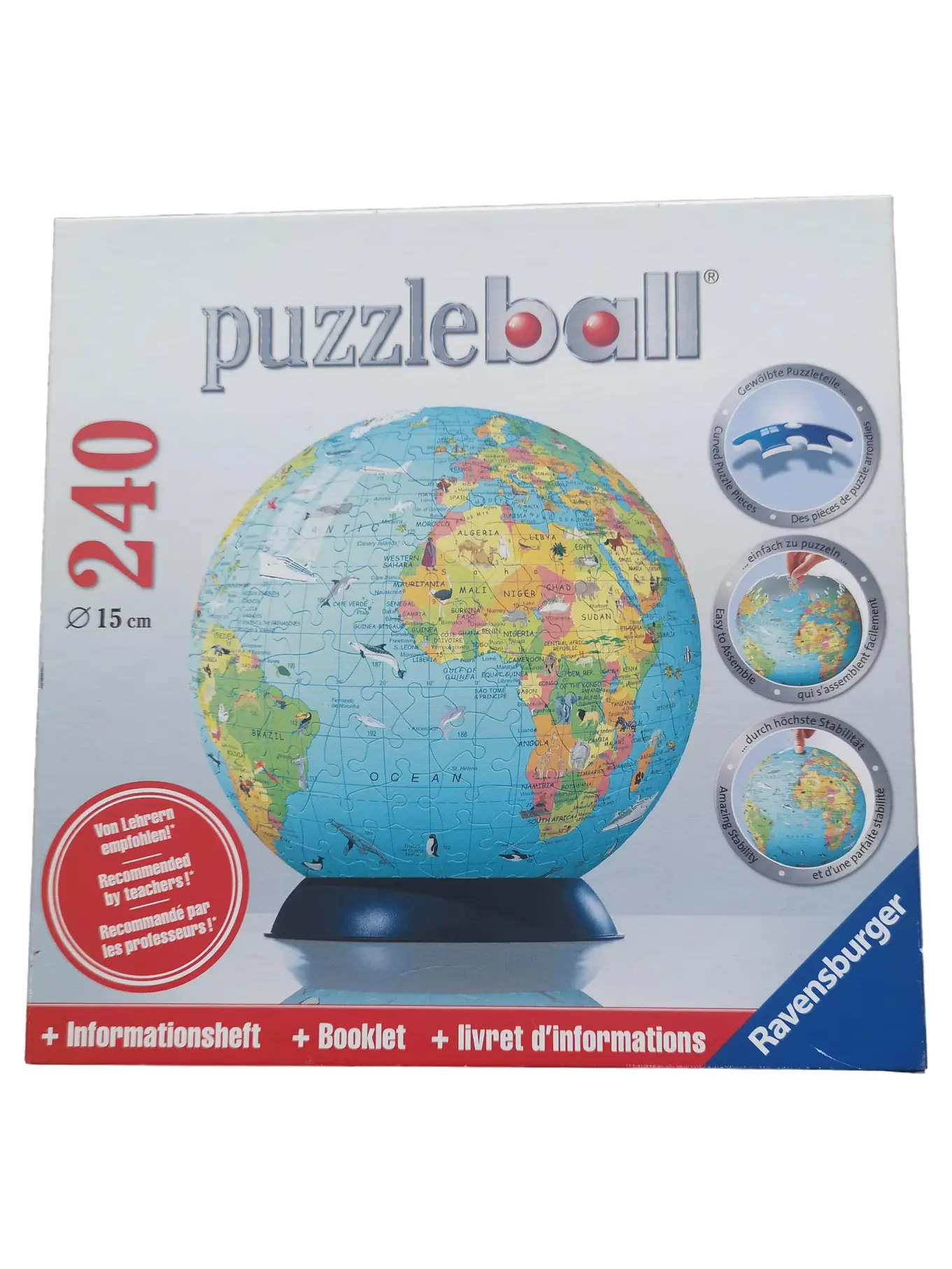 RAVENSBURGER Puzzleball Weltkarte 240 Teile 3D Globus Puzzle Ø 15cm