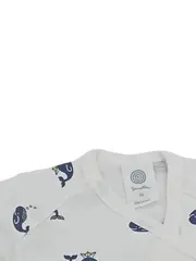 Vorschaubild 3 von Baby Body Wickelbody Wal-Motiv Gr. 50 Weiß Baumwolle