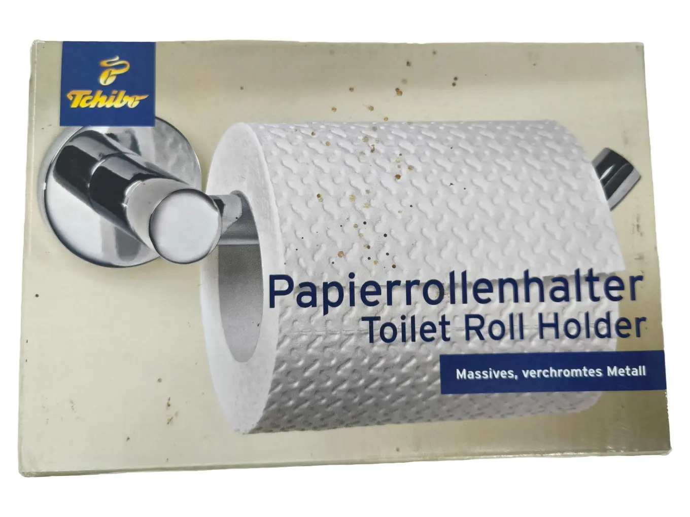 TCHIBO Toilettenpapierhalter Metall Silber Modern Bad WC Rollenhalter