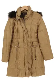 Vorschaubild 1 von Steppjacke Damen Beige Gr. 36/S Kapuze Fellbesatz Outdoor