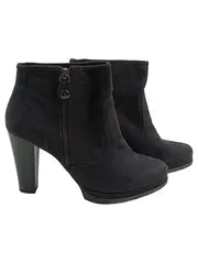 Vorschaubild 1 von Damen Stiefeletten Gr. 38 Schwarz Elegant Blockabsatz Reißverschluss