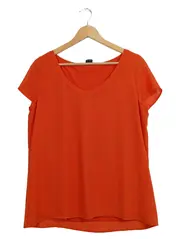 Vorschaubild 1 von Damen T-Shirt V-Ausschnitt Gr. 40 Orange Casual