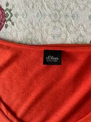 Vorschaubild 2 von Damen T-Shirt V-Ausschnitt Gr. 40 Orange Casual