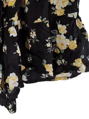 Vorschaubild 5 von Ultra High-Rise Shorts Blumenmuster Rüschen Schwarz Damen XS