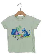 Vorschaubild 1 von Kinder T-Shirt Gr. 92 Grün Casual Drachenmotiv Baumwolle