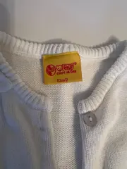 Vorschaubild 3 von Kinder Strickjacke Gr. 92 Weiß Baumwolle