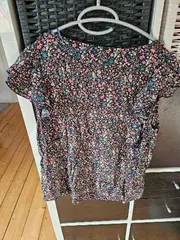 Vorschaubild 3 von Damen Bluse Shirt Blumenmuster Gr. M Viskose Rüschen