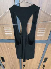 Vorschaubild 2 von Damen Tank Top Schwarz Gr. S Racerback Rippstrick Baumwolle