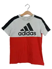 Vorschaubild 1 von Kinder Sport T-Shirt Gr. 128 Rot Weiß Schwarz Logo Blockfarben