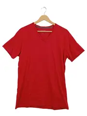 Vorschaubild 1 von Herren T-Shirt Basic V-Neck Rot Größe L Regular Fit