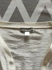 Vorschaubild 5 von Strickjacke Kinder Gr. 104 Weiß Baumwolle Leinen Lochmuster