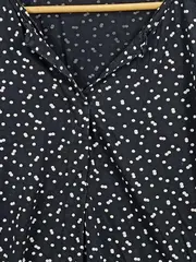 Vorschaubild 2 von Damen Bluse Punkte Langarm Gr. 36/S Casual Schwarz