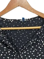 Vorschaubild 3 von Damen Bluse Punkte Langarm Gr. 36/S Casual Schwarz