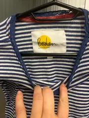 Vorschaubild 2 von Langarmshirt Mädchen Gr. 152 blau weiß gestreift maritim
