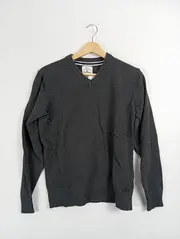 Vorschaubild 2 von Herren Pullover V-Ausschnitt Gr. 36 Langarm Grau Klassisch