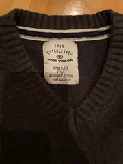 Vorschaubild 5 von Herren Pullover V-Ausschnitt Gr. 36 Langarm Grau Klassisch