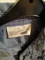Vorschaubild 4 von Kinder Freizeithemd Langarmshirt Gr. 80 Blau Casual