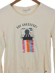 Vorschaubild 2 von Kinder Langarmshirt Beige Kamera-Print Say Cheesee! Gr. 176/XL
