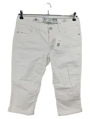 Vorschaubild 1 von Damen Capri Hose W29 38 M Weiß Stoffhose Bermuda