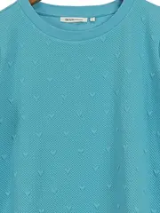 Vorschaubild 2 von Damen Pullover Gr. M Türkis Casual Strukturmuster