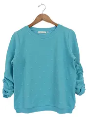 Vorschaubild 1 von Damen Pullover Gr. M Türkis Casual Strukturmuster