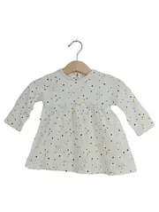 Vorschaubild 1 von Mini Baby Kleid Gr. 68 Weiß Punkte Rüschen Baumwolle