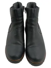 Vorschaubild 2 von Damen Stiefeletten Chelsea Boots Blockabsatz Leder Schwarz Gr. 40