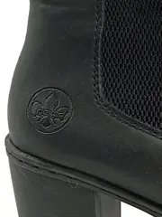 Vorschaubild 3 von Damen Stiefeletten Chelsea Boots Blockabsatz Leder Schwarz Gr. 40