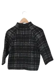 Vorschaubild 2 von Damen Pullover Schwarz Strukturmuster Rollkragen Elegant Gr. 34/XS