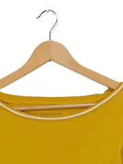 Vorschaubild 2 von Damen Langarmshirt Gr. 34/XS Gelb Basic Baumwolle