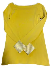 Vorschaubild 6 von Damen Langarmshirt Gr. 34/XS Gelb Basic Baumwolle