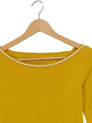 Vorschaubild 4 von Damen Langarmshirt Gr. 34/XS Gelb Basic Baumwolle