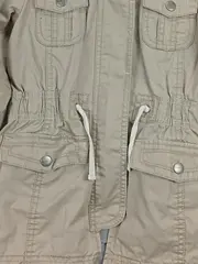 Vorschaubild 2 von Mädchen Regenjacke Parka Kapuze Beige Gr. 116 Baumwolle Casual Outdoor