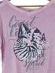 Vorschaubild 2 von Damen T-Shirt Rosa Gr. 34/XS Casual Grafischer Print