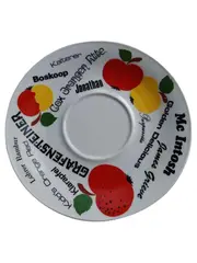 Vorschaubild 1 von Unterteller Porzellan Retro Äpfel Schriftzug Weiß 20cm