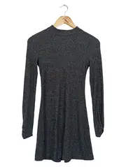 Vorschaubild 1 von Damen Strickkleid XS 34 Schwarz Meliert Rippstrick Elegant Streetwear