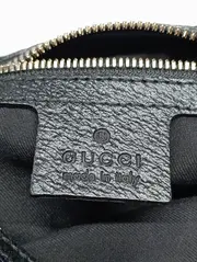 Vorschaubild 2 von Henkeltasche Damen Schwarz Leder Stoff Hobo Bag Elegant Luxuriös GG Logo