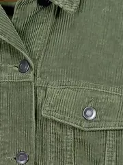 Vorschaubild 3 von Cordjacke Damen XS Grün Casual Strukturmuster