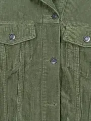 Vorschaubild 2 von Cordjacke Damen XS Grün Casual Strukturmuster