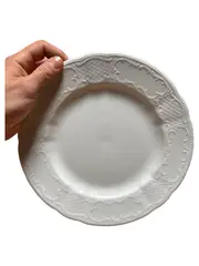 Vorschaubild 1 von Unterteller Porzellan Weiß Klassisch Strukturmuster 22cm