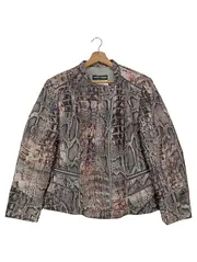 Vorschaubild 1 von Damen Leichte Jacke Gr. 38/M Mehrfarbig Tierdruck Elegant