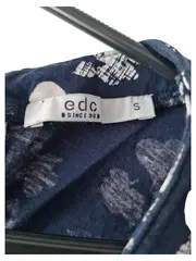 Vorschaubild 3 von edc Damen Blumenmuster Top ärmellos blau Gr. 36/S Freizeit Baumwolle