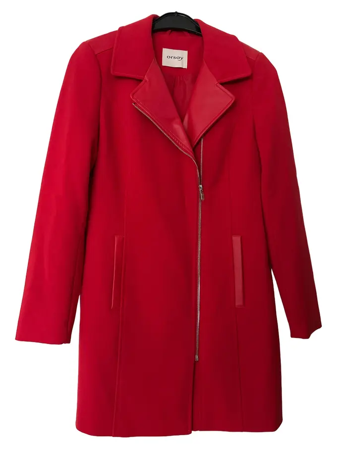 ORSAY Damen Übergangsmantel 38;M Rot Elegant Reißverschluss