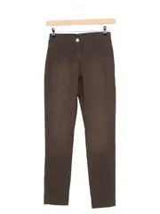 Vorschaubild 1 von SCHIFFAUER Damen Stoffhose Gr. 34 (XS) Braun Slim Fit Casual Modern